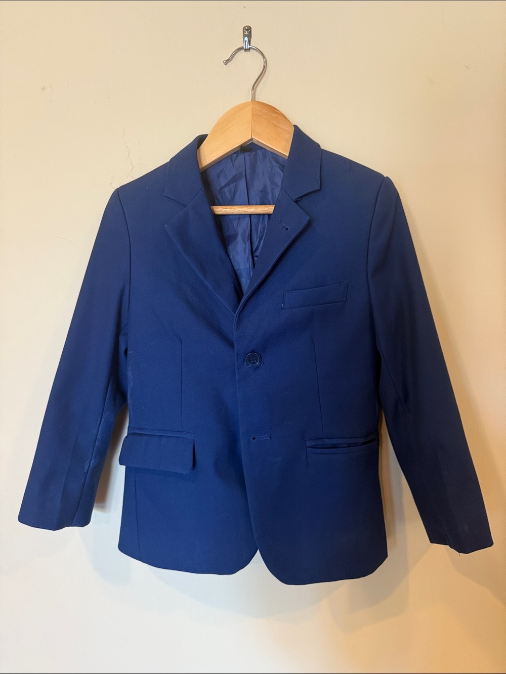 Classic Boys Navy Blue Single-Breasted Blazer